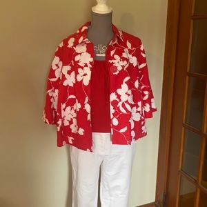 🌟NWT Cold water creek red & white jacket🌟